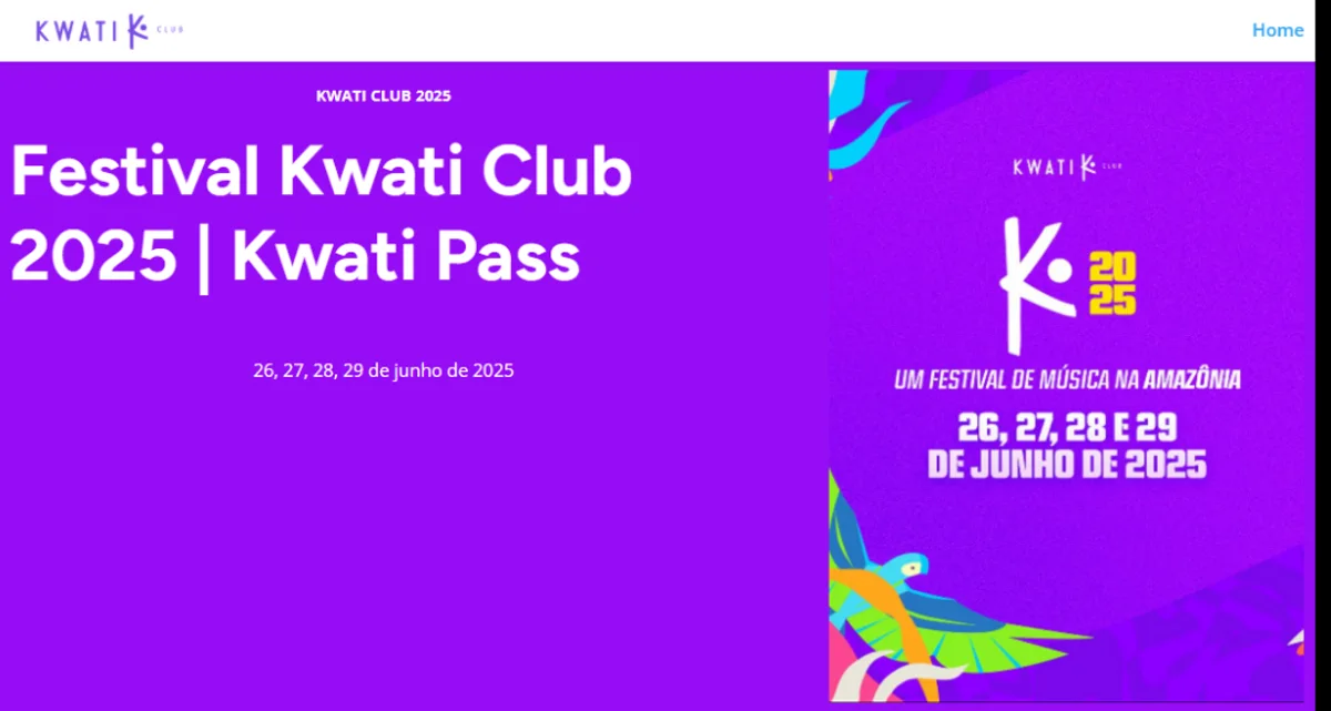 Landing page real do Festival Kwati Club 2025